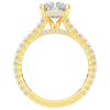 3.50CT.TW RADIANT LAB DIAMOND UNDERHALO SOLITAIRE TWO TONE ENGAGEMENT RING