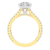 3.50CT.TW RADIANT LAB DIAMOND UNDERHALO SOLITAIRE TWO TONE ENGAGEMENT RING