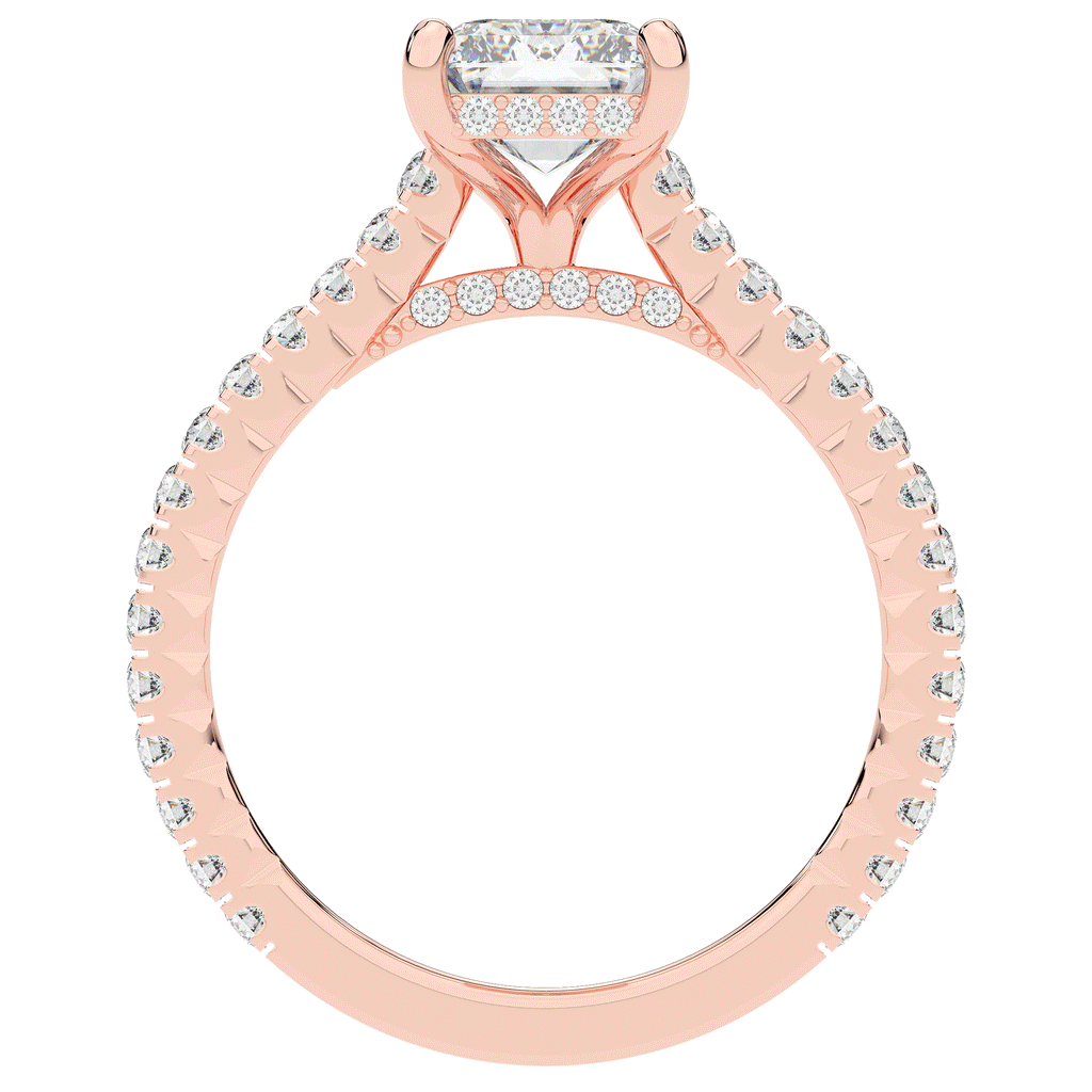 3.50CT.TW EMERALD CUT LAB DIAMOND UNDERHALO SOLITAIRE ENGAGEMENT RING