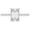 3.50CT.TW EMERALD CUT LAB DIAMOND UNDERHALO SOLITAIRE ENGAGEMENT RING