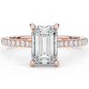 3.50CT.TW EMERALD CUT LAB DIAMOND UNDERHALO SOLITAIRE TWO TONE ENGAGEMENT RING