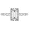 3.50CT.TW EMERALD CUT LAB DIAMOND UNDERHALO SOLITAIRE TWO TONE ENGAGEMENT RING