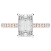 3.50CT.TW EMERALD CUT LAB DIAMOND UNDERHALO SOLITAIRE TWO TONE ENGAGEMENT RING