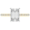 3.50CT.TW EMERALD CUT LAB DIAMOND UNDERHALO SOLITAIRE TWO TONE ENGAGEMENT RING