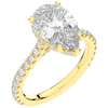 4.60CT.TW PEAR LAB DIAMOND UNDERHALO SOLITAIRE ENGAGEMENT RING