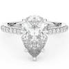 4.60CT.TW PEAR LAB DIAMOND UNDERHALO SOLITAIRE ENGAGEMENT RING