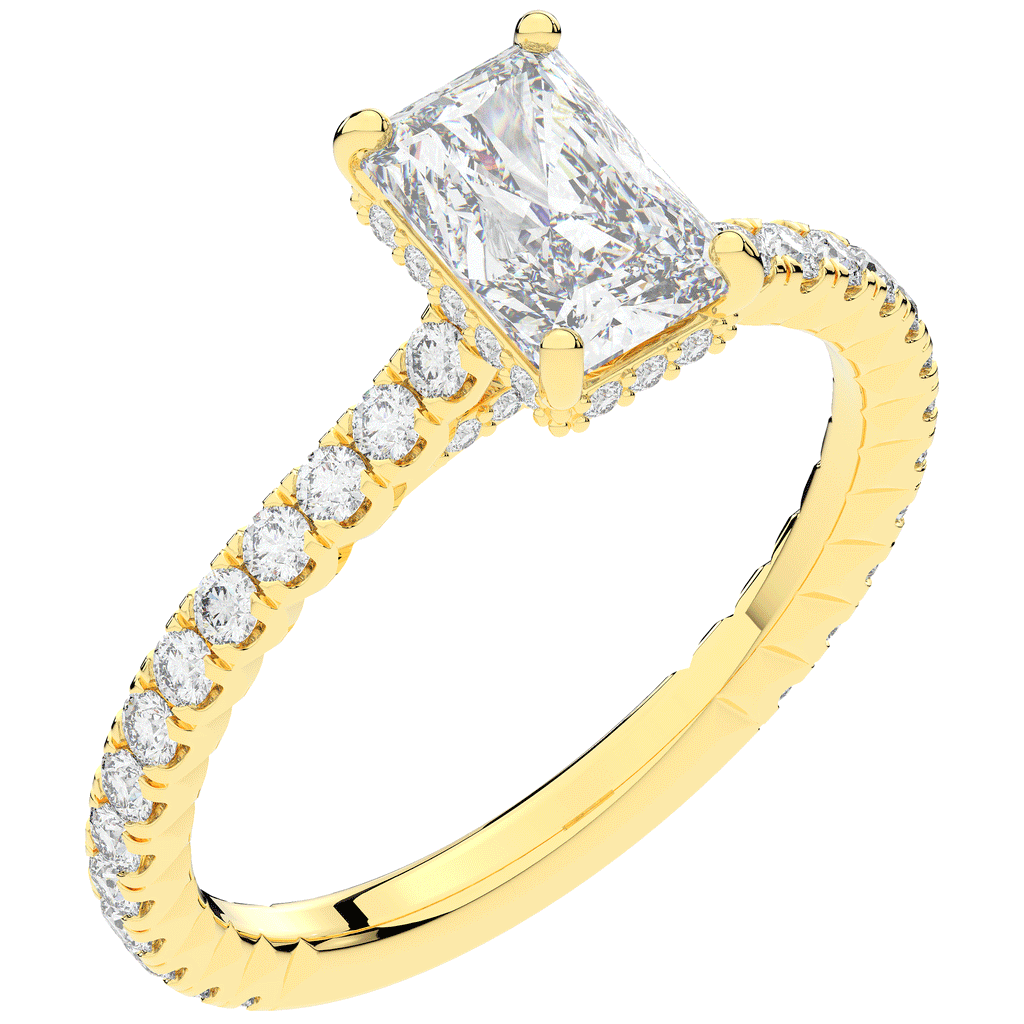 2.10CT.TW RADIANT LAB DIAMOND UNDERHALO SOLITAIRE ENGAGEMENT RING