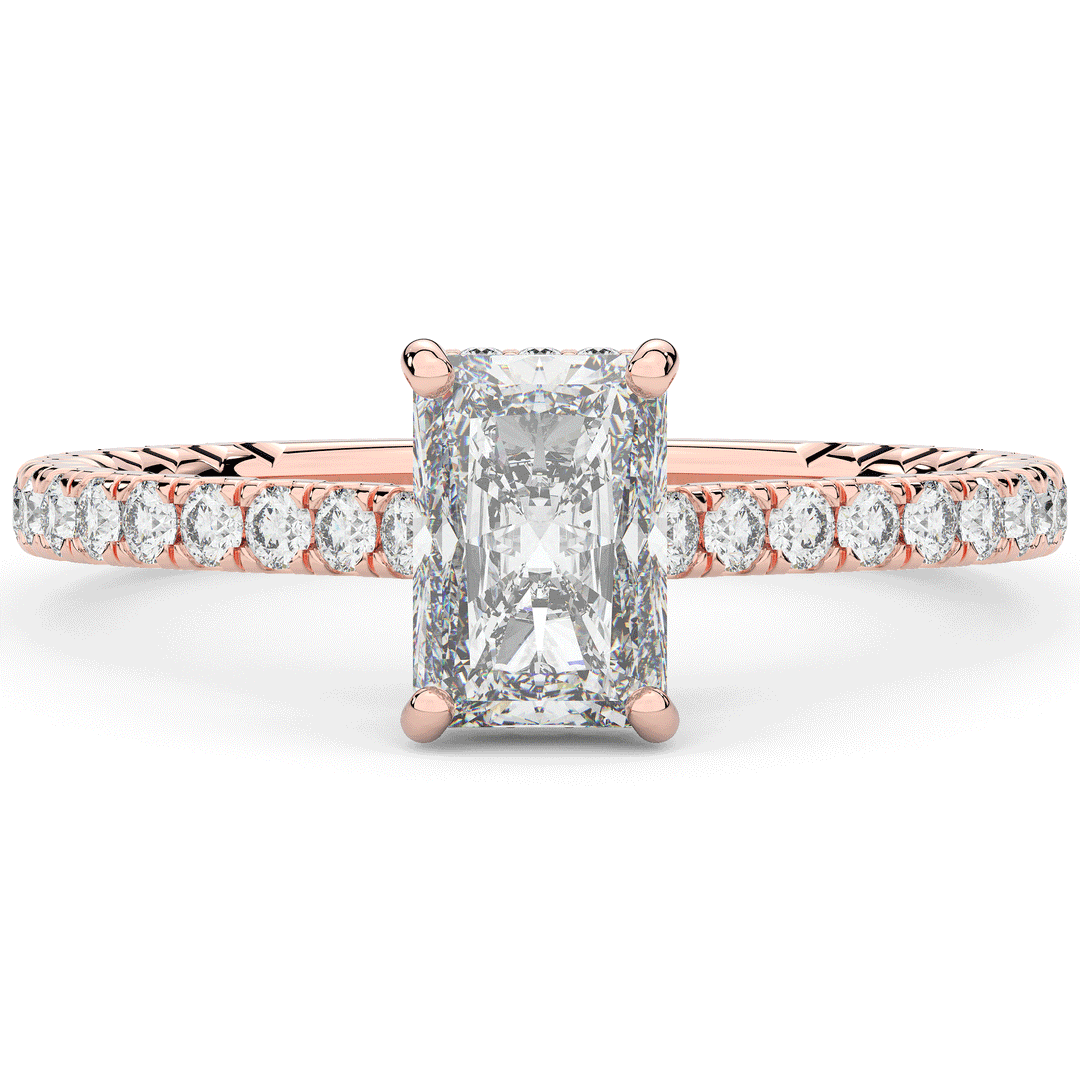 2.10CT.TW RADIANT LAB DIAMOND UNDERHALO SOLITAIRE ENGAGEMENT RING