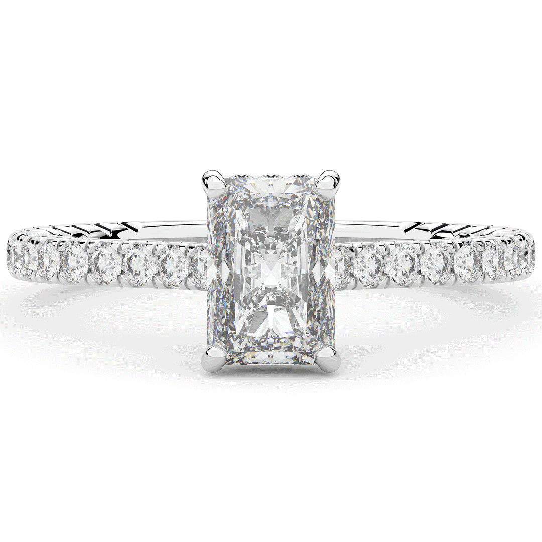 2.10CT.TW RADIANT LAB DIAMOND UNDERHALO SOLITAIRE ENGAGEMENT RING