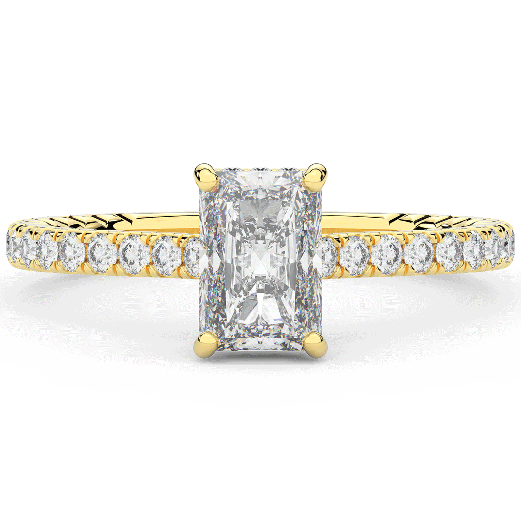 2.10CT.TW RADIANT LAB DIAMOND UNDERHALO SOLITAIRE ENGAGEMENT RING