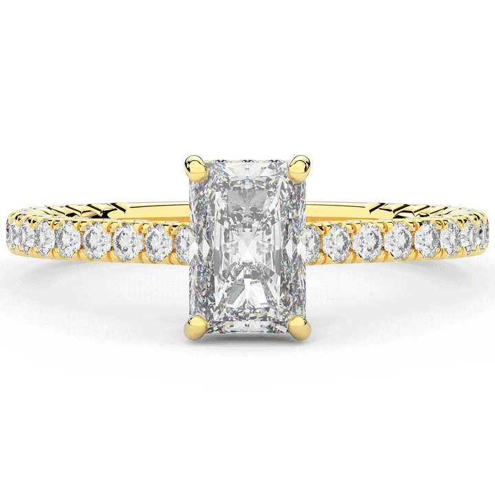 2.10CT.TW RADIANT LAB DIAMOND UNDERHALO SOLITAIRE ENGAGEMENT RING