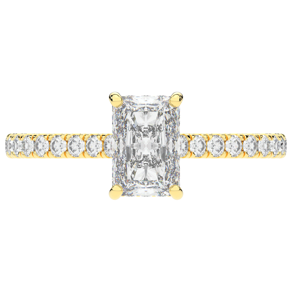 2.10CT.TW RADIANT LAB DIAMOND UNDERHALO SOLITAIRE ENGAGEMENT RING