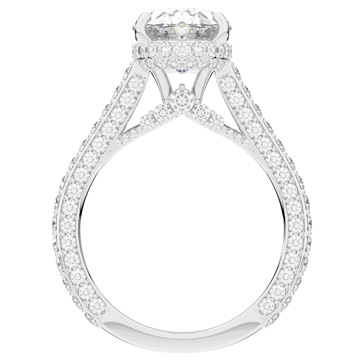 4.00CT.TW OVAL LAB DIAMOND UNDERHALO SOLITAIRE ENGAGEMENT RING