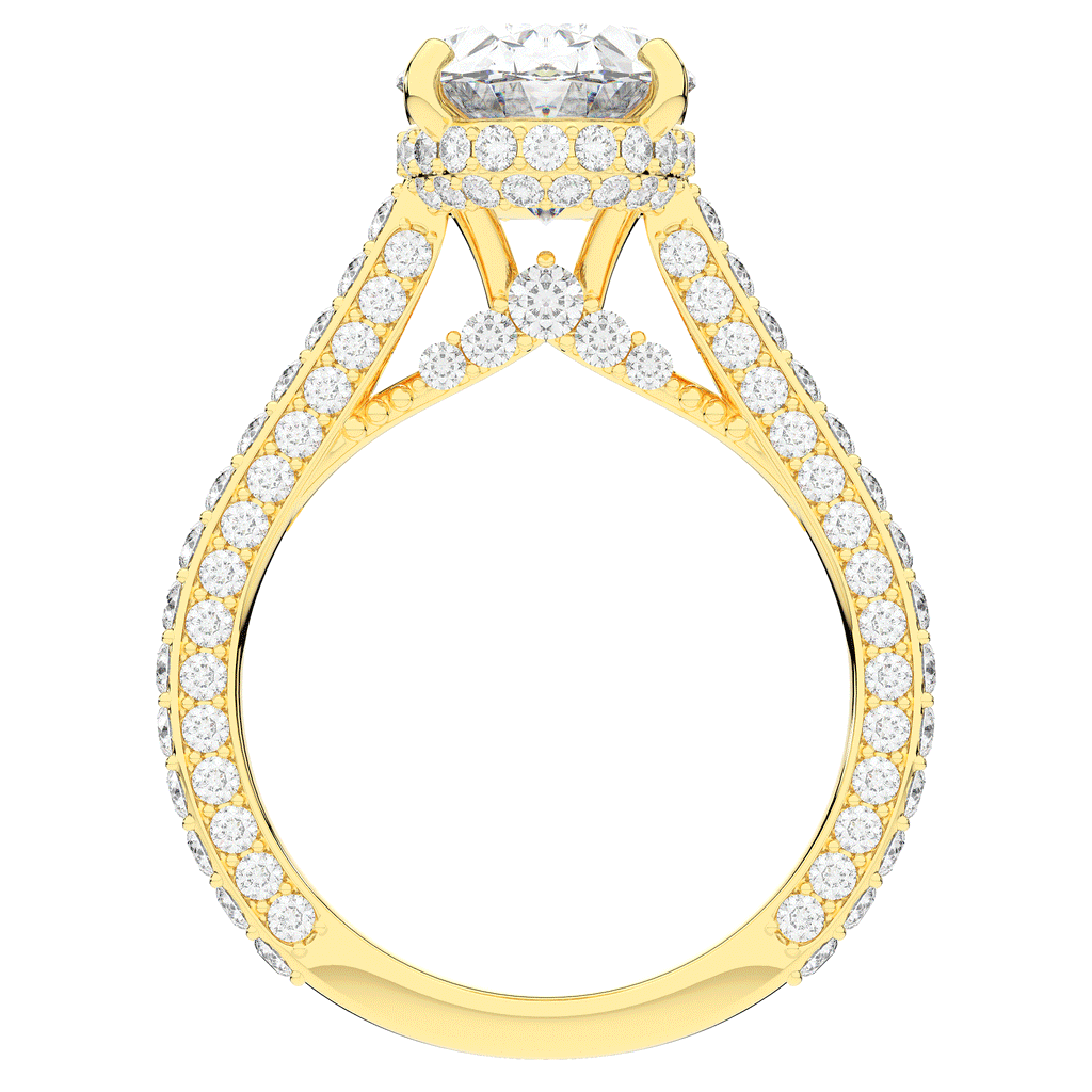 4.00CT.TW OVAL LAB DIAMOND UNDERHALO SOLITAIRE ENGAGEMENT RING