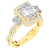 4.70CT.TW EMERALD CUT LAB DIAMOND 3 STONE ENGAGEMENT RING