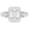 4.70CT.TW EMERALD CUT LAB DIAMOND 3 STONE ENGAGEMENT RING