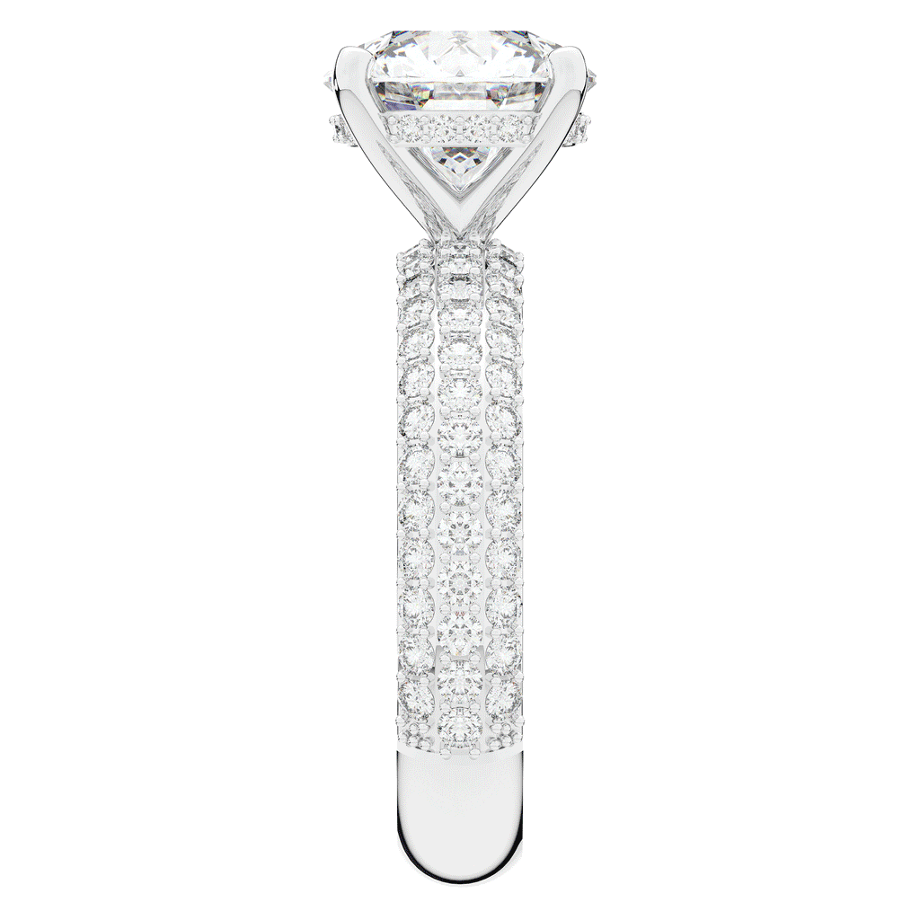 4.80CT.TW ROUND LAB DIAMOND UNDERHALO ENGAGEMENT RING