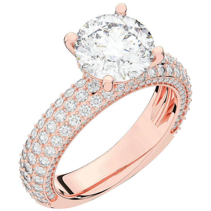 4.80CT.TW ROUND LAB DIAMOND UNDERHALO ENGAGEMENT RING