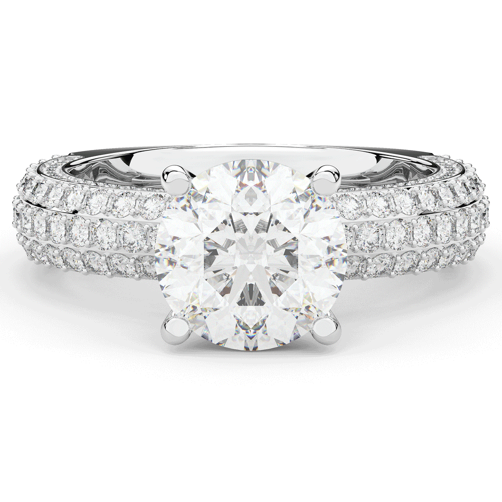 4.80CT.TW ROUND LAB DIAMOND UNDERHALO ENGAGEMENT RING