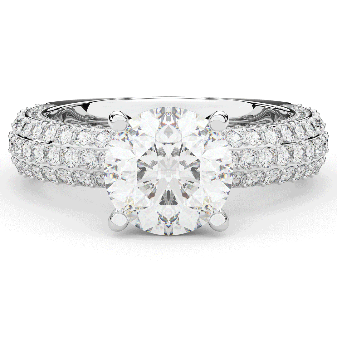 4.80CT.TW ROUND LAB DIAMOND UNDERHALO ENGAGEMENT RING