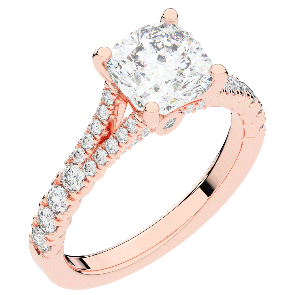 2.45CT.TW CUSHION LAB DIAMOND ENGAGEMENT RING