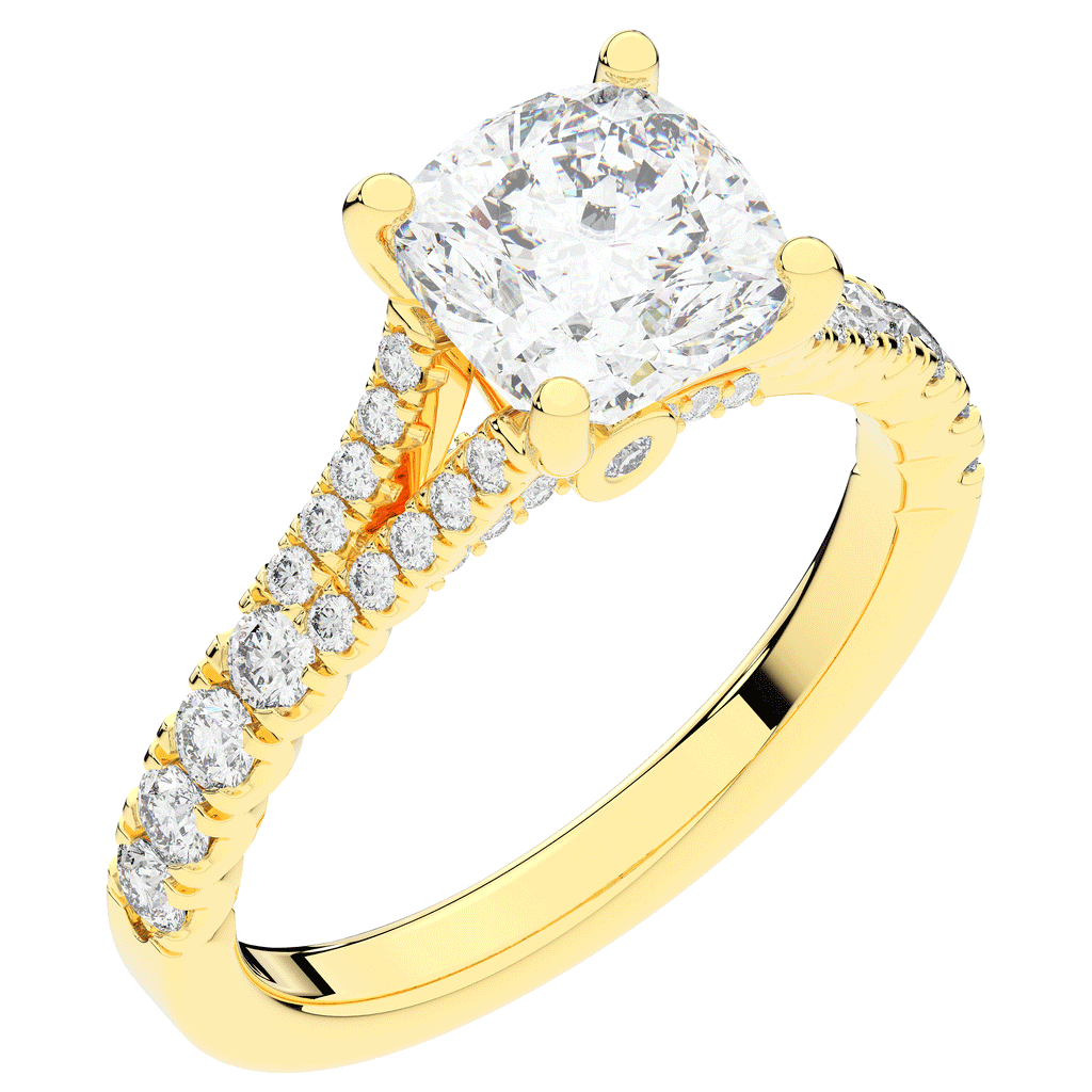 2.45CT.TW CUSHION LAB DIAMOND ENGAGEMENT RING