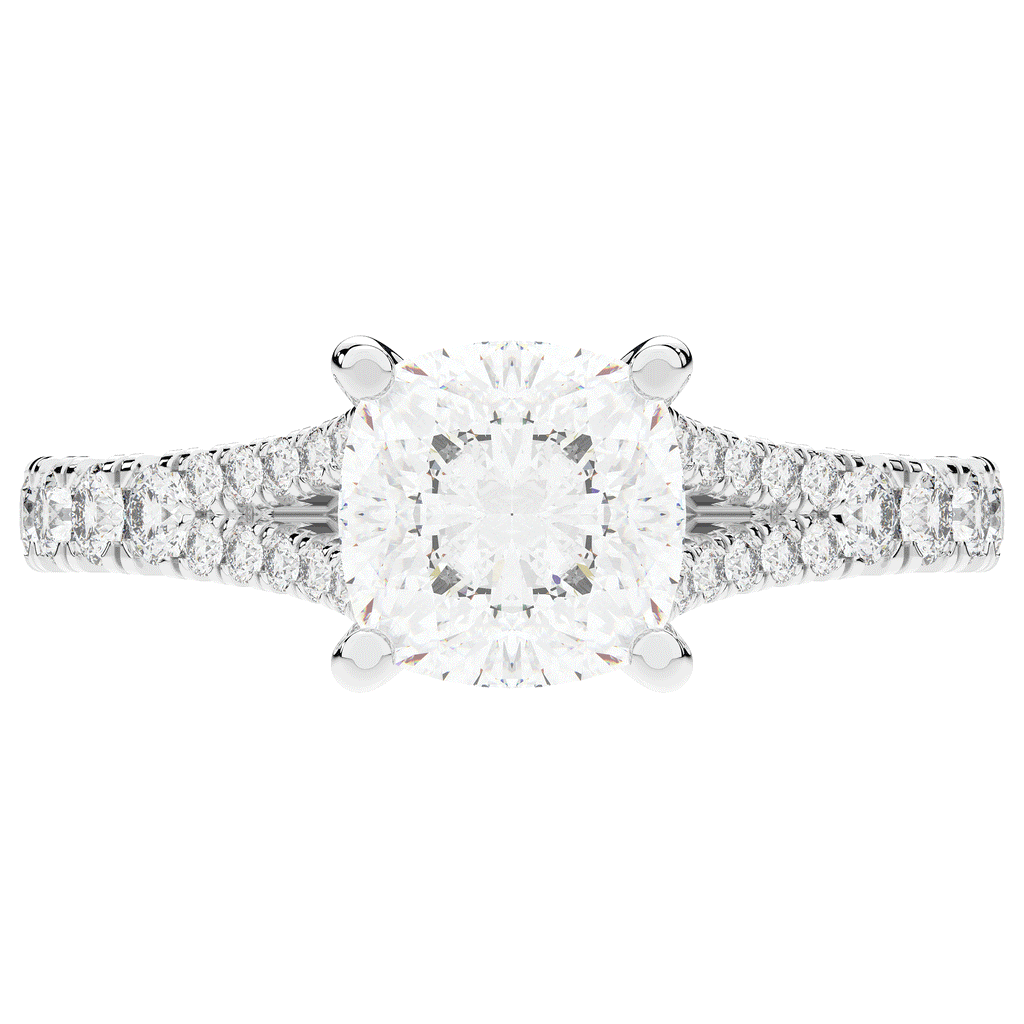 2.45CT.TW CUSHION LAB DIAMOND ENGAGEMENT RING