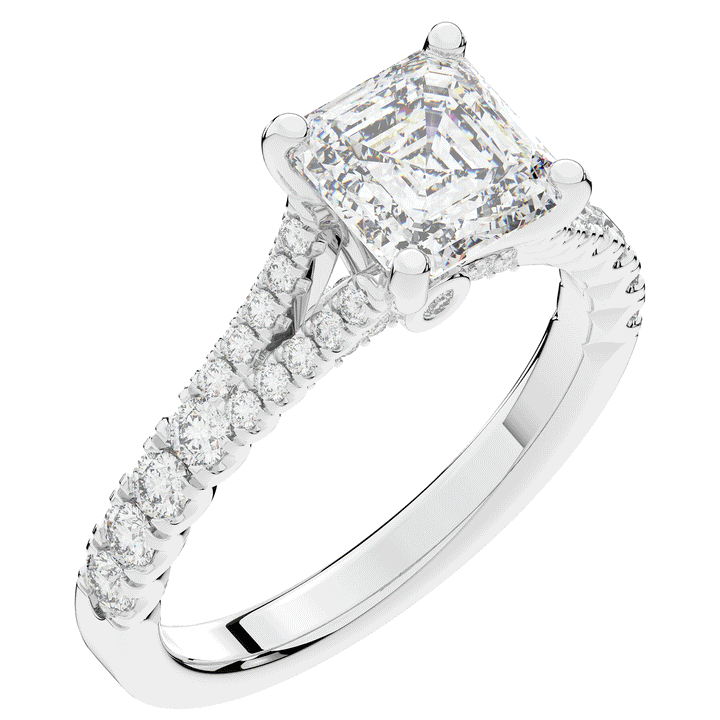 2.45CT.TW ASSCHER LAB DIAMOND ENGAGEMENT RING