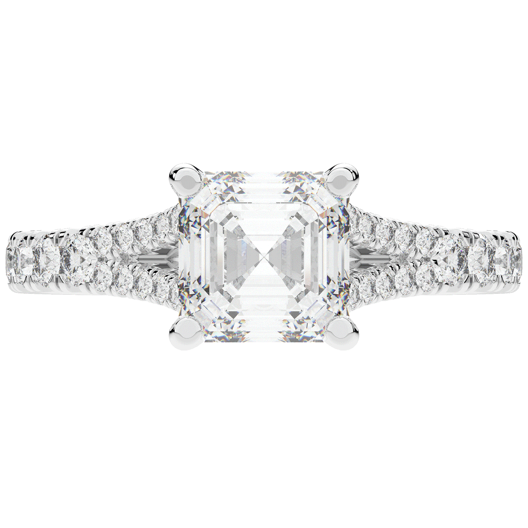 2.45CT.TW ASSCHER LAB DIAMOND ENGAGEMENT RING