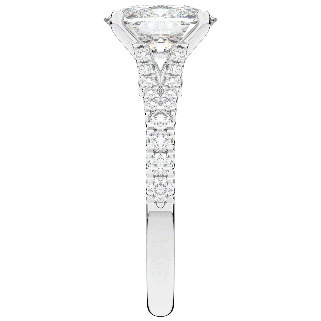 3.45CT.TW CUSHION LAB DIAMOND ENGAGEMENT RING