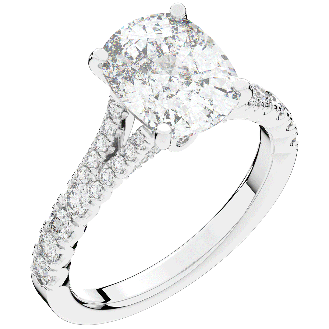 3.45CT.TW CUSHION LAB DIAMOND ENGAGEMENT RING