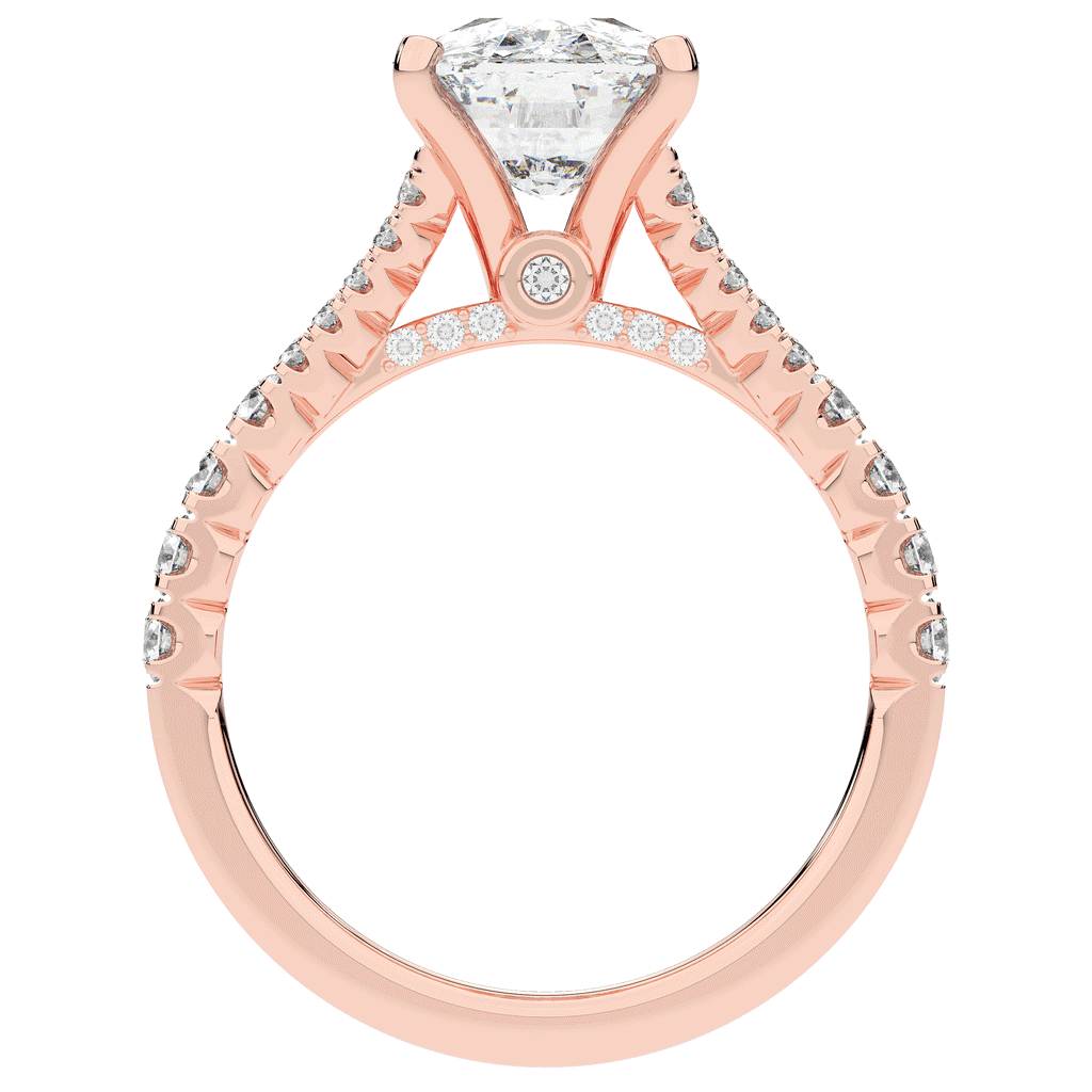 3.45CT.TW CUSHION LAB DIAMOND ENGAGEMENT RING