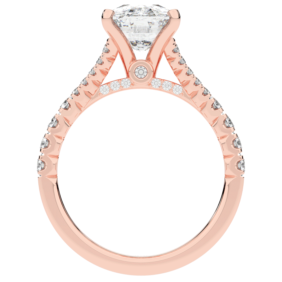 3.45CT.TW CUSHION LAB DIAMOND ENGAGEMENT RING