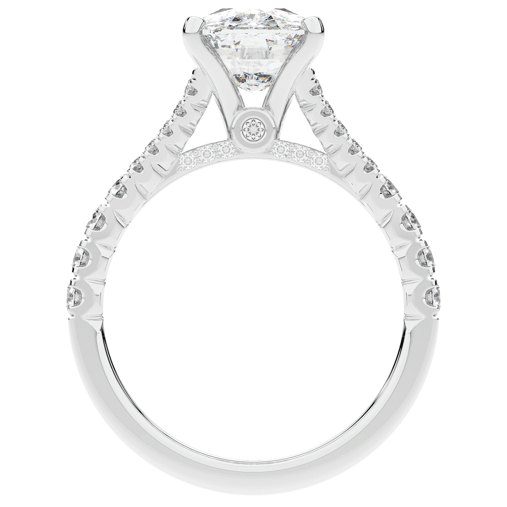 3.45CT.TW CUSHION LAB DIAMOND ENGAGEMENT RING