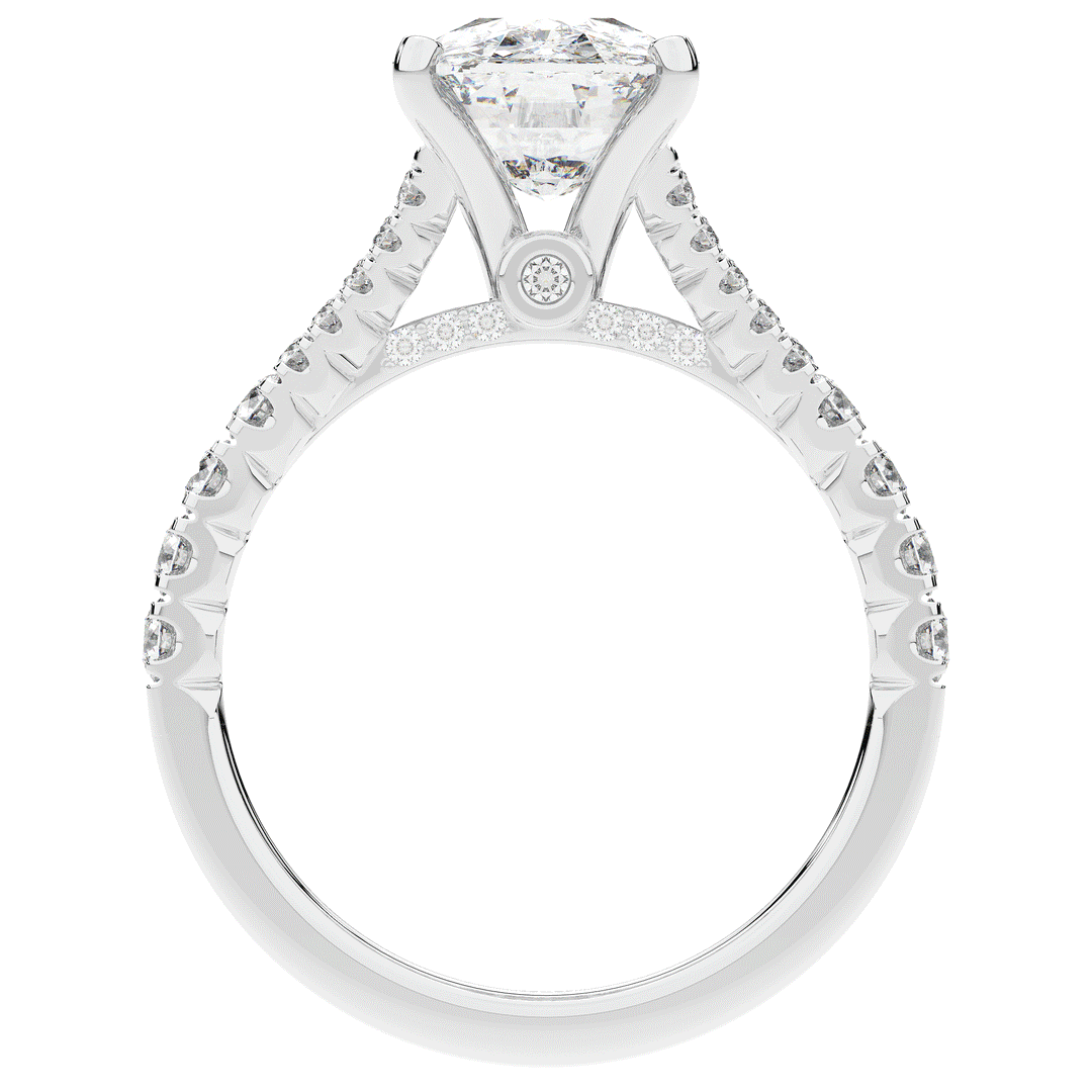 3.45CT.TW CUSHION LAB DIAMOND ENGAGEMENT RING