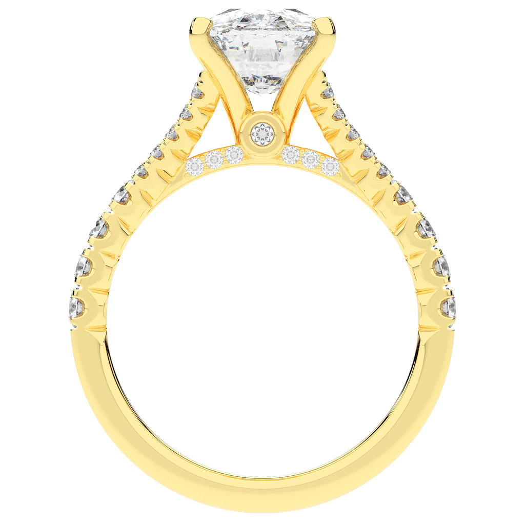 3.45CT.TW CUSHION LAB DIAMOND ENGAGEMENT RING