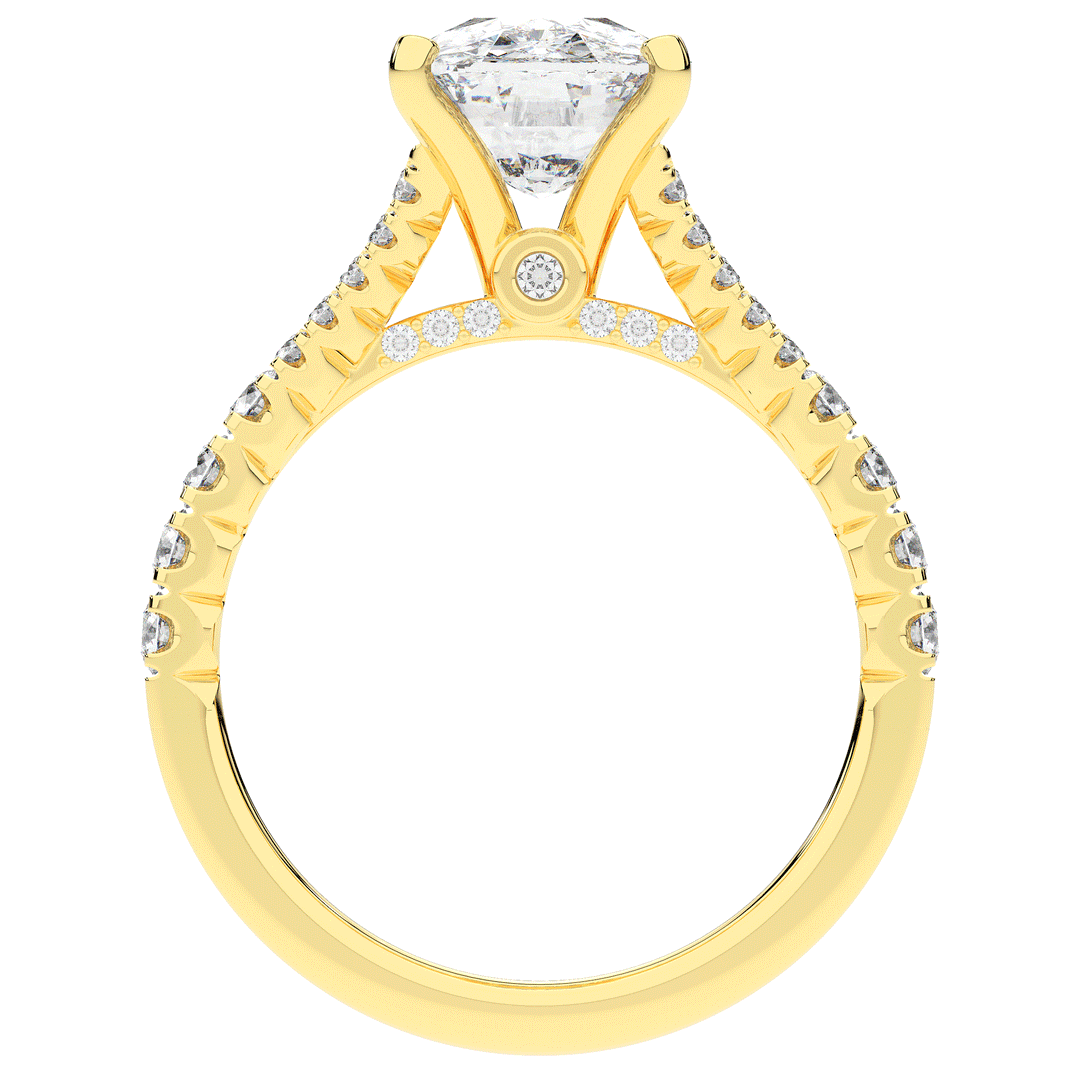 3.45CT.TW CUSHION LAB DIAMOND ENGAGEMENT RING