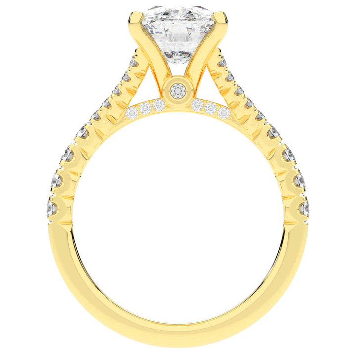 3.45CT.TW CUSHION LAB DIAMOND ENGAGEMENT RING