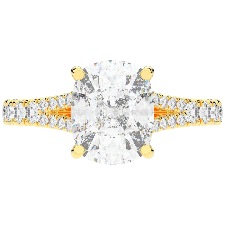 3.45CT.TW CUSHION LAB DIAMOND ENGAGEMENT RING