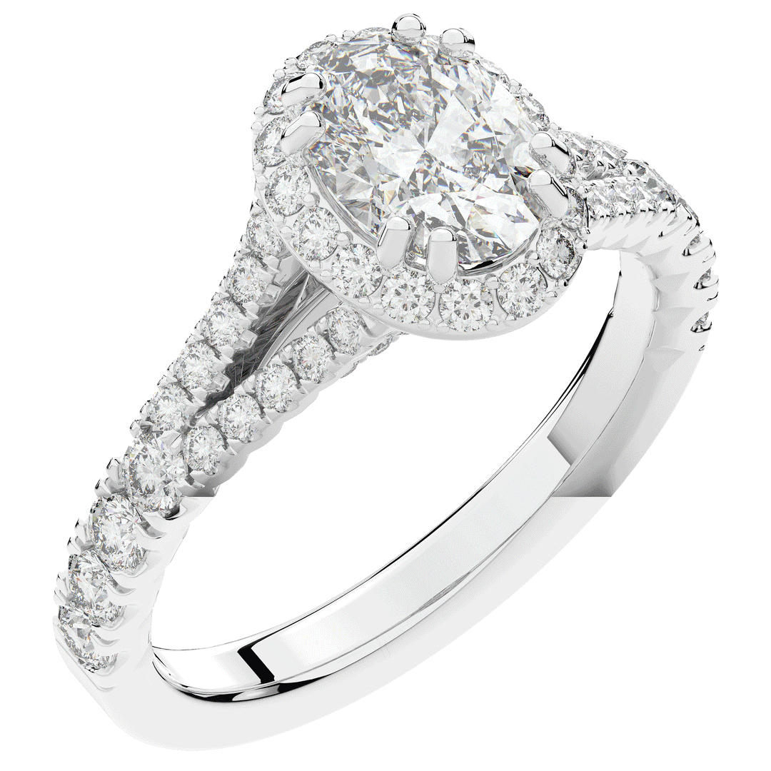 1.60CT.TW OVAL LAB DIAMOND ENGAGEMENT RING