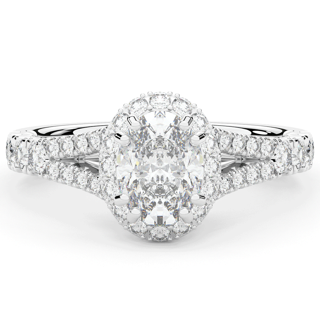 1.60CT.TW OVAL LAB DIAMOND ENGAGEMENT RING