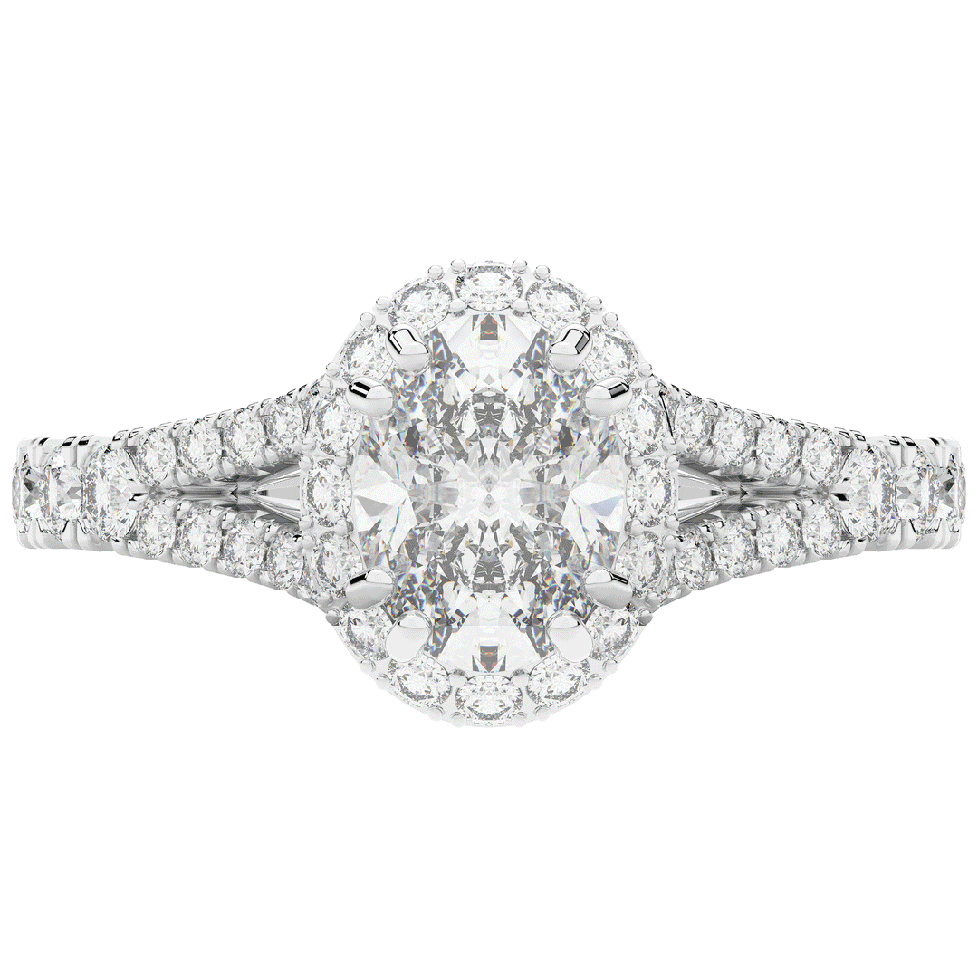 1.60CT.TW OVAL LAB DIAMOND ENGAGEMENT RING