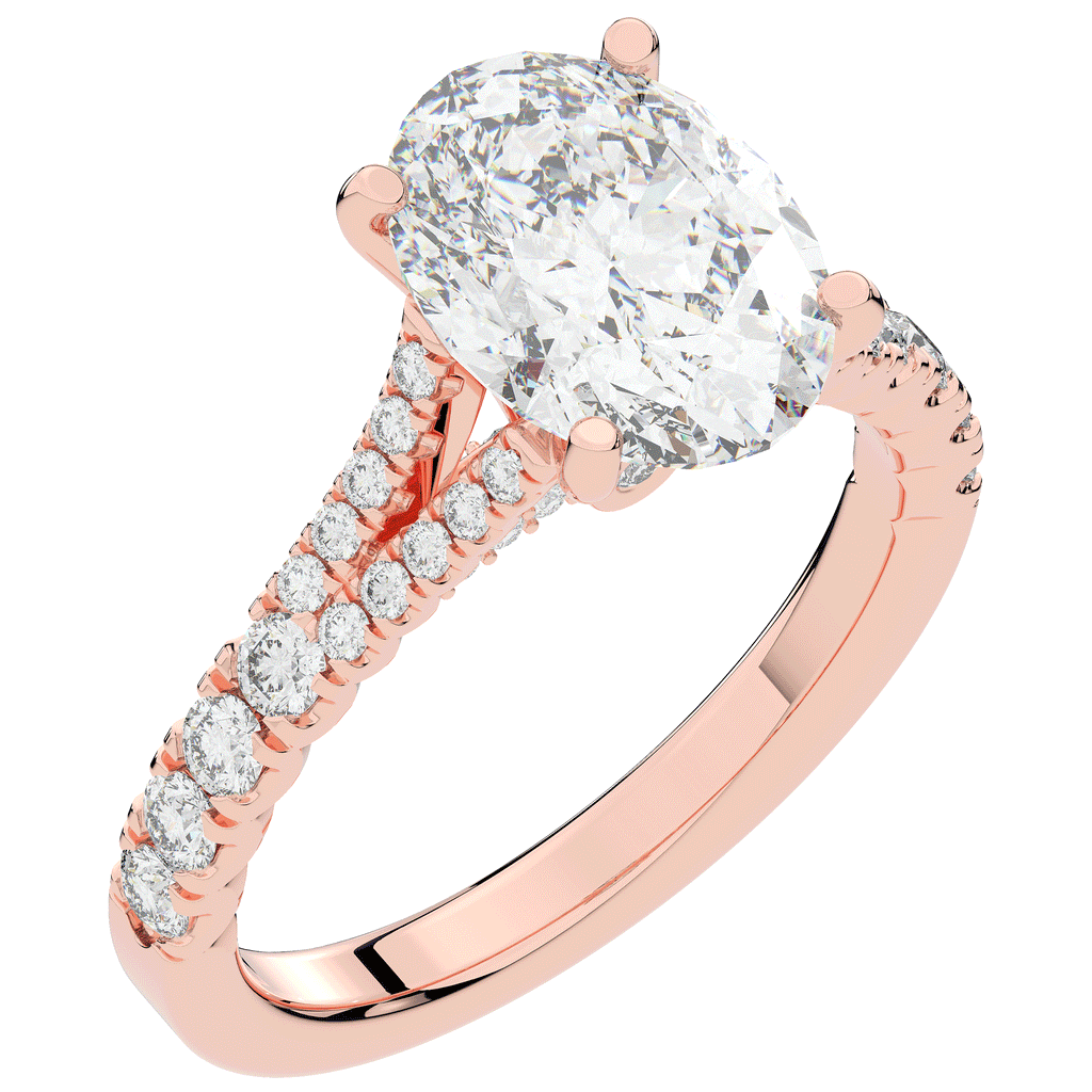 3.45CT.TW OVAL LAB DIAMOND ENGAGEMENT RING