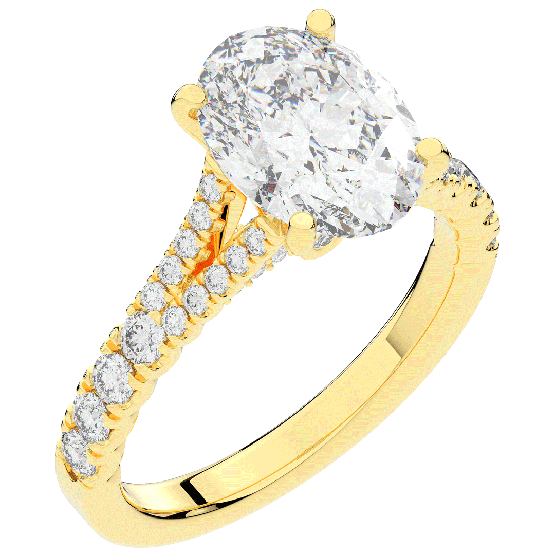 3.45CT.TW OVAL LAB DIAMOND ENGAGEMENT RING