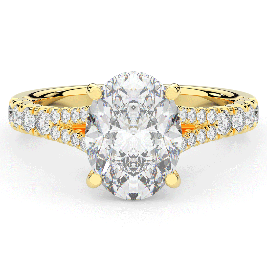 3.45CT.TW OVAL LAB DIAMOND ENGAGEMENT RING