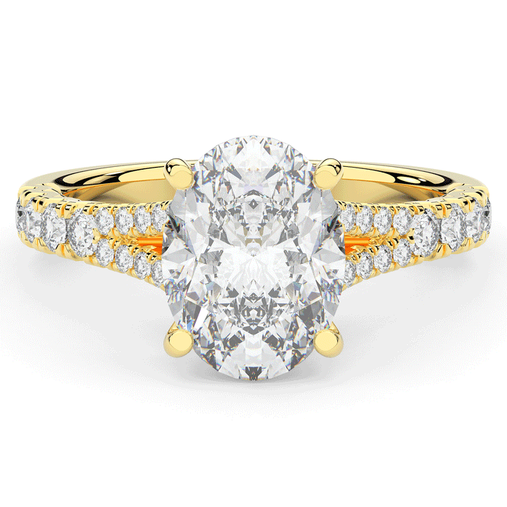 3.45CT.TW OVAL LAB DIAMOND ENGAGEMENT RING