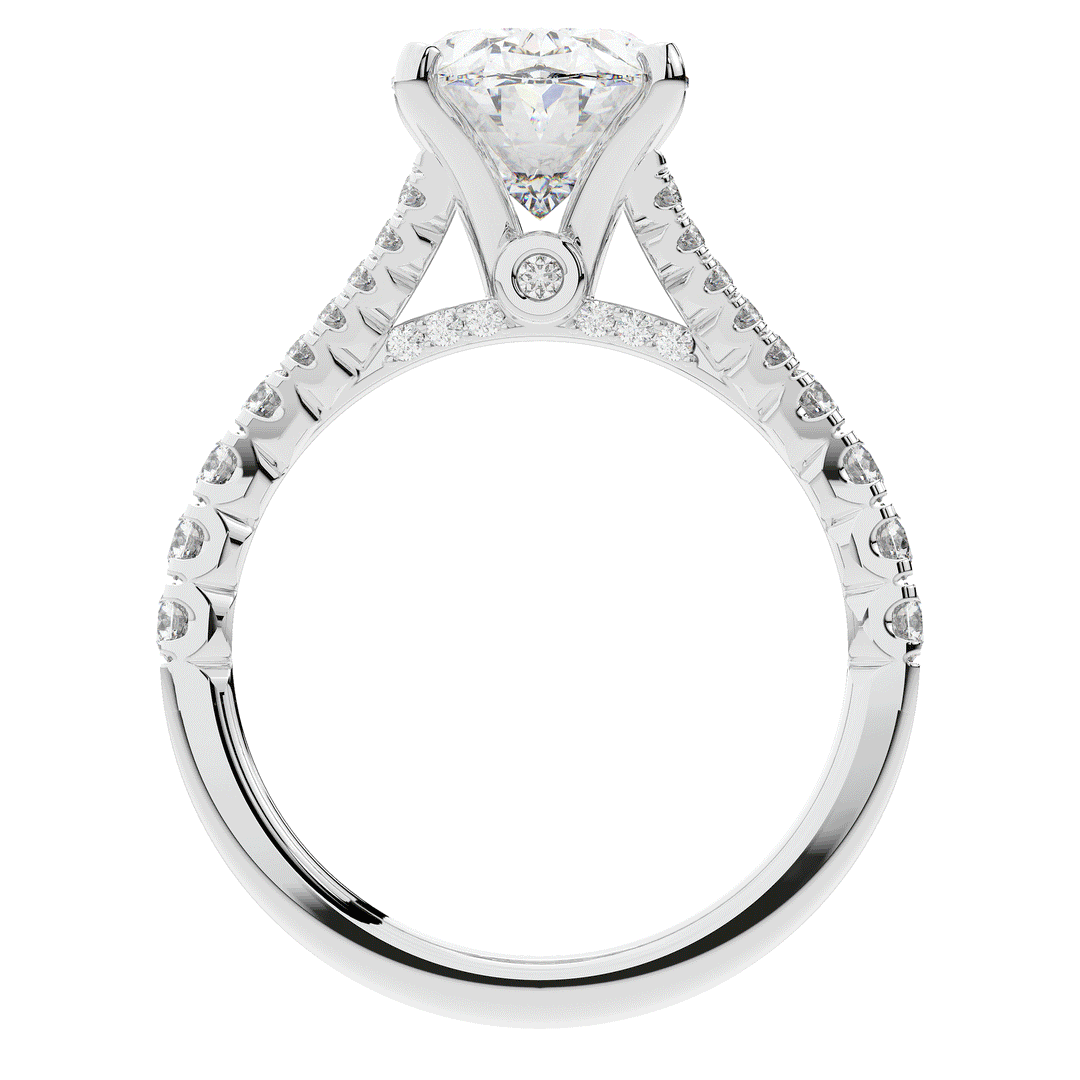 3.45CT.TW OVAL LAB DIAMOND ENGAGEMENT RING