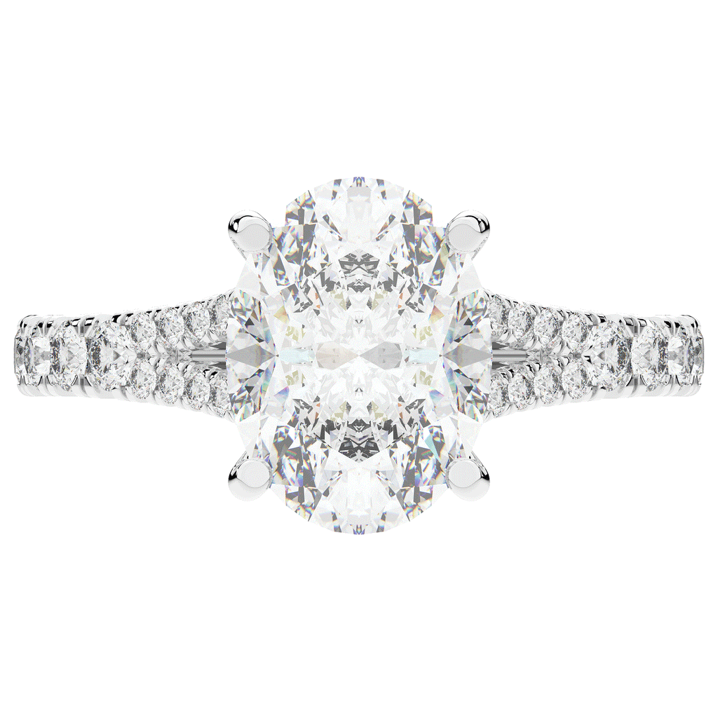 3.45CT.TW OVAL LAB DIAMOND ENGAGEMENT RING