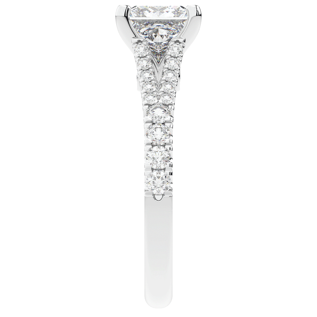 2.45CT.TW PRINCESS LAB DIAMOND ENGAGEMENT RING