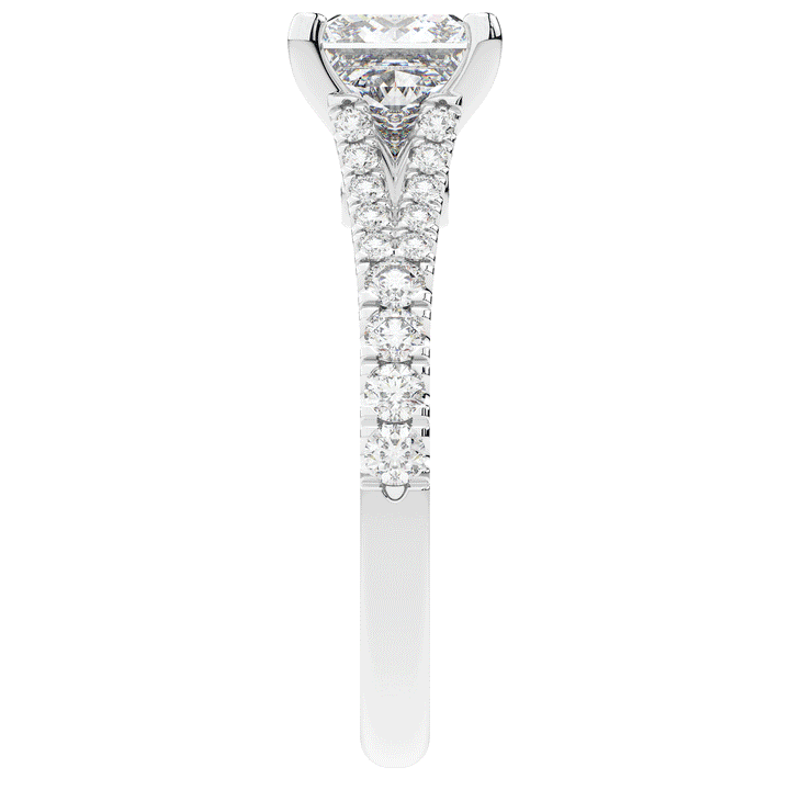 2.45CT.TW PRINCESS LAB DIAMOND ENGAGEMENT RING